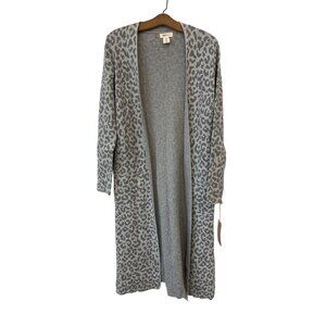 Yes Lola Cardigan Sweater Size Small Leopard Open Front Long Sleeve Knitwear NEW